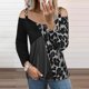 thumbnail image 2 of Camiseta de manga larga sin tirantes con estampado de leopardo a la moda para mujer Pompotops  gfhjh20855, 2 of 4