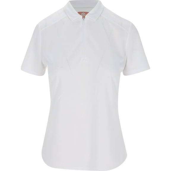 Ben Hogan Ventilation Solid Zip Bright White Shirt Women M
