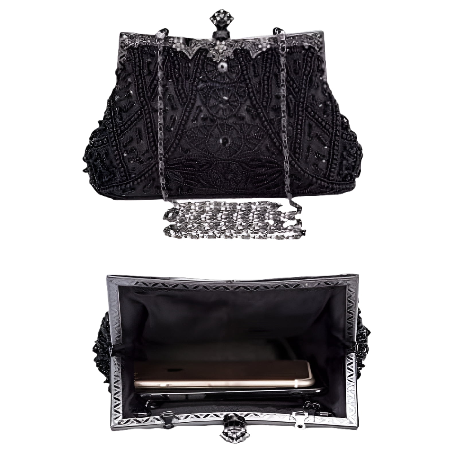 Nvzi 1920s Vintage Beaded Clutch Evening Bags for Women Formal Bridal Wedding Clutch Purse