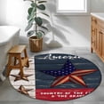 thumbnail image 3 of 4th of July Round Area Rug 3Ft Washable Small Circle Rugs for Kitchen Entryway, Country Texas Star Flag Red Blue Wooden Grain Non-Slip Carpet Floor Mats Indoor Outdoor Carpet Runner Home Decor, 3 of 8