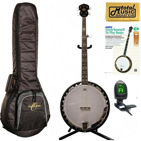 LEFTY Oscar Schmidt 5-String Banjo Bundle w/Oscar Padded Gigbag, OB5LH BAGPACK