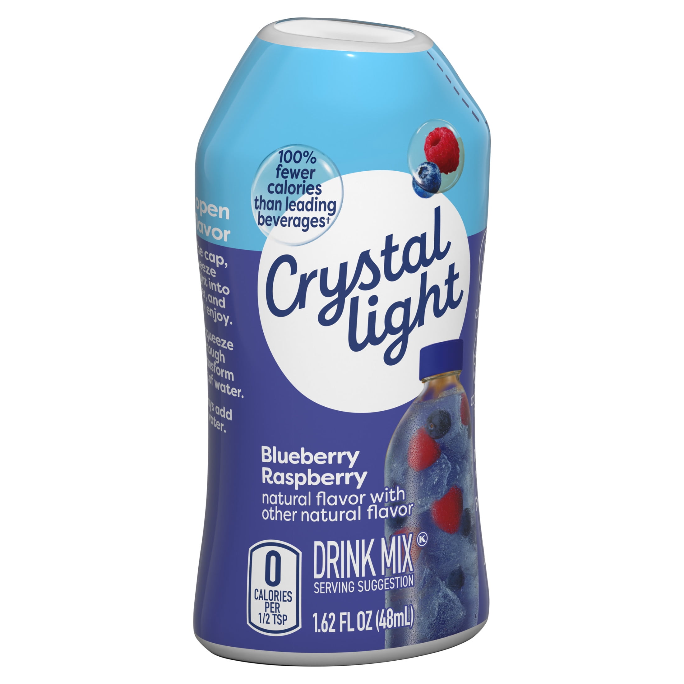 Crystal Light Liquid Blueberry Raspberry Naturally Flavored Drink Mix, 1.62 fl oz Bottle
