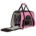 thumbnail image 3 of Paws & Pals Pet Carrier Airline Approved Soft-Sided Dogs Cats Kitten Puppy Carrying Bag (Pink)(Large), 3 of 5