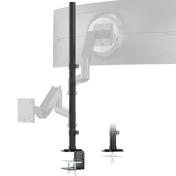 Steel Extra Tall 32 Inch 2-Section Monitor Stand Pole - with Mounting Base, Heavy Duty Center Pole (Supports Up to Max. 88 lbs) Black