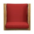 thumbnail image 7 of Indira Outdoor Acacia Wood Club Chairs with Cushions, Set of 2, Teak and Red, 7 of 7