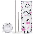 thumbnail image 1 of Mhrevyi Cow Print Tumbler with Lid and Straw - Cow skinny tumblers - Stainless Steel Insulated Thermal Cow Print Decor stuff - cow gifts for women，sister birthday gifts from sister-20 oz Tumbler, 1 of 5
