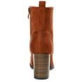 thumbnail image 4 of Journee Womens Baylor Lace Up Stacked Heel Booties, Widths Available, 4 of 10