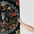 BCIIG Cute Cat Flowers Embroidery Bathroom Shower Curtain Set with
