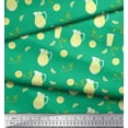 thumbnail image 2 of Soimoi Green Velvet Fabric Lemon Slice & Lime Juice Fruits Fabric Prints By Yard 58 Inch Wide, 2 of 3