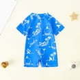 thumbnail image 4 of CAICJ98 Baby Boy Swimsuit Summer Cartoon Shark Print Zipper One Piece Rash Guard Bathing Suit Toddler Swimwear (Blue,6-12 Months), 4 of 4