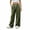 Army Green, variant on Women's Seamed Patchwork Wide Leg Sweatpants Elastic Drawstring High Waist Loose Casual Baggy Track Pants with Side Pockets