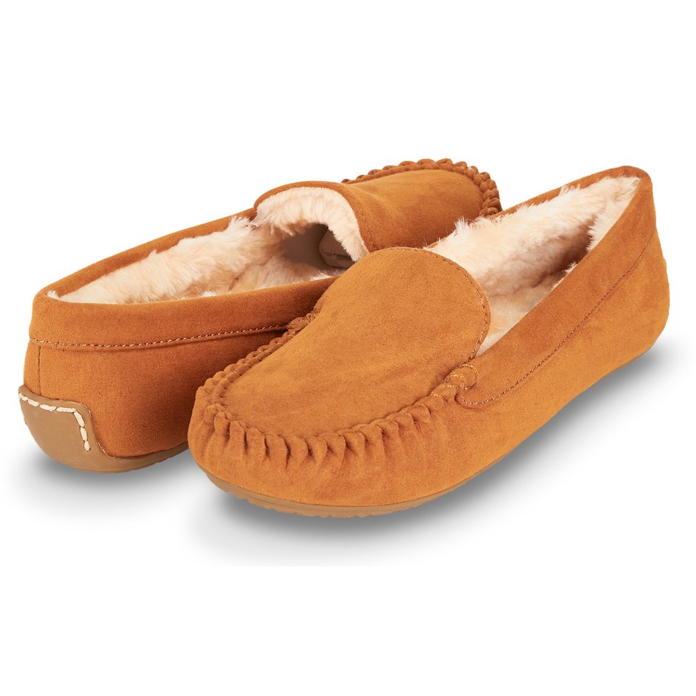 Floopi Floopi Womens Indoor/Outdoor Faux Fur Lined Basic Moccasins