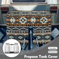 thumbnail image 3 of Yuyamidu Southwest Aztec RV Propane Tank Cover Waterproof Double 30lb Camper Propane Tank Cover for Camper Trailer, All Weather Protection RV Accessory, 3 of 8
