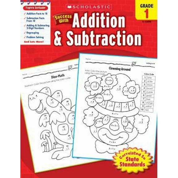 Pre-Owned Scholastic Success with Addition & Subtraction: Grade 1 Workbook (Paperback) 0545200989 9780545200981