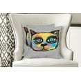 thumbnail image 4 of Ambesonne Cat Throw Pillow Cover 2 Pack, Sketch Art Dark Big Eyes, 24", Multicolor, 4 of 6