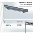 thumbnail image 4 of Outsunny 13' x 10' Blue and White Striped Motorized Retractable Patio Awning, LED Lights, 4 of 10