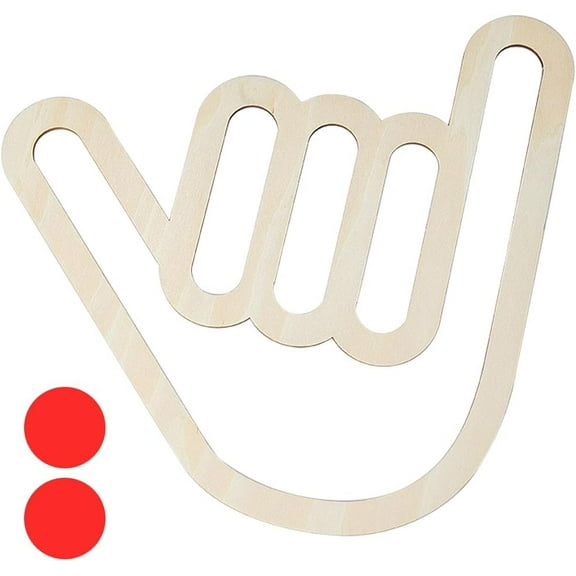 Shaka Wooden Wall Sign Hand Shape Finger Gesture Wall Decor Hanging Plaques Wood Hawaii Aloha for Home Living Room Kitchen Bathroom Bedroom Decorations 8 x 8.15 Inch