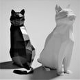 thumbnail image 5 of Cat Statue 3D Printed Animal Figurine Geometric Resin Sculpture Home Office Desk Decor Creative Gift Ornament, 5 of 7