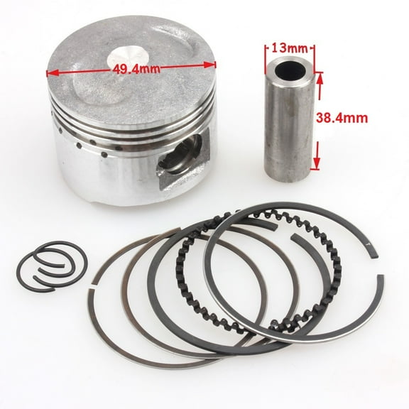 Piston & Ring Set - 100cc, wrist pin, Cirq clips
