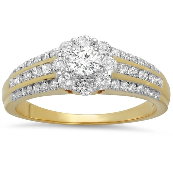 Dazzlingrock Collection 1.25 Carat (ctw) 14k Round Diamond Ladies Bridal Ring Engagement 1 1/4 CT, Yellow Gold, Size 8.5