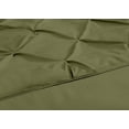 thumbnail image 5 of Chezmoi Collection Berlin Olive Green Pinch Pleat Queen Comforter Set, 3-Piece, Soft Pintuck, Lightweight All Season Microfiber Bedding, 5 of 9