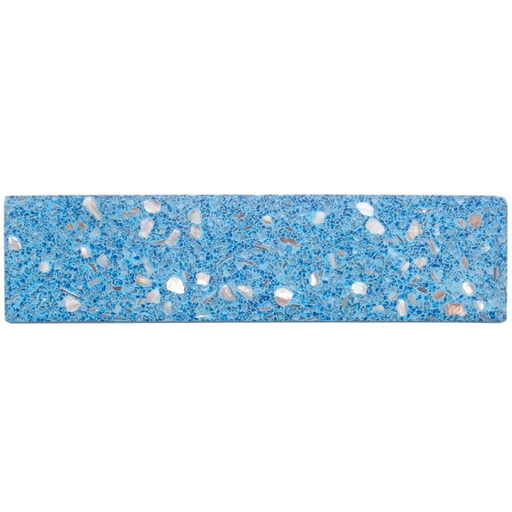 Amalfi 3x12 in. Yosemite Blue with Copper flecks Glossy Shell, Terrazzo Elongated Subway Wall and Floor Tile (5 sq ft/case, 20-Pack)