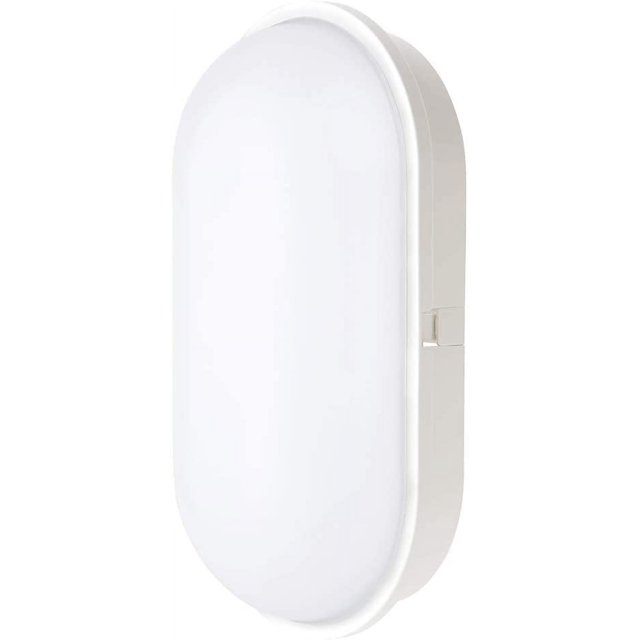 Lámpara de techo y pared elíptica para interior y exterior, 20 W, 3000 K, 1600 lm, resistente al agua IP65, luminaria moderna de color blanco