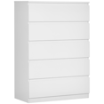 thumbnail image 1 of HOMCOM Commode à 5 Tiroirs, Commode Moderne pour Chambre, Blanc, 1 of 10