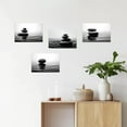 thumbnail image 5 of ZHONGYUTONG Zen Stone Wall Art Black and White Zen Canvas Picture Spa Stones Print Bathroom Spa Room Yoga Meditation Living Room Wall Decor Frame (12" x 18"), 5 of 6