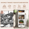 thumbnail image 6 of JOIVI 16.0" Potato and Onion Storage Bin on Wheels, 4-Tier Rolling Fruit and Vegetable Organizer with Side Rack & Drawers, Movable Bread Box Cabinet with Mesh Doors for Kitchen, White, 6 of 8