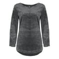 thumbnail image 3 of Sweaters For Women Crew Neck Plush Top Long Sleeve Thin Fashion Pullover Sweater Polyester Gray Size S-5Xl Oversized Sweaters For Women, 3 of 6