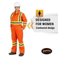 thumbnail image 2 of Pioneer Hi Vis Safety Coveralls for Women - Heavyweight Cotton - 7 Pockets - Elastic Waist , Action Back - Class 3 - Orange, 2 of 7