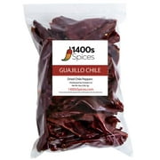 8oz Guajillo Stemless Chile, Whole Dried Red Chile Mexican Peppers by 1400s Spices