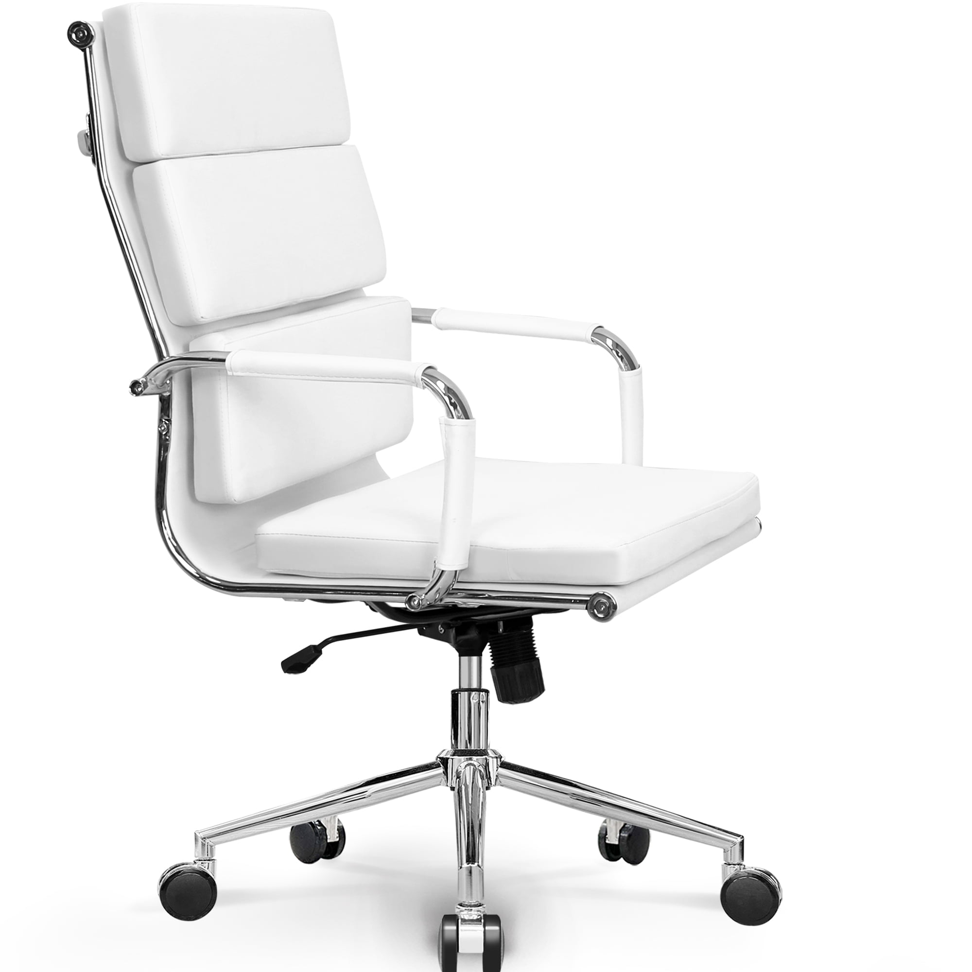 NEO CHAIR Conference Office Chair Century Modern High-Back Cushioned, White