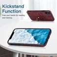 thumbnail image 4 of Mantto Wallet Case for iPhone XS/X with Card Slots Finger Ring Holder Kickstand Camera Protective Shockproof Case For iPhone XS/X,Winered, 4 of 7