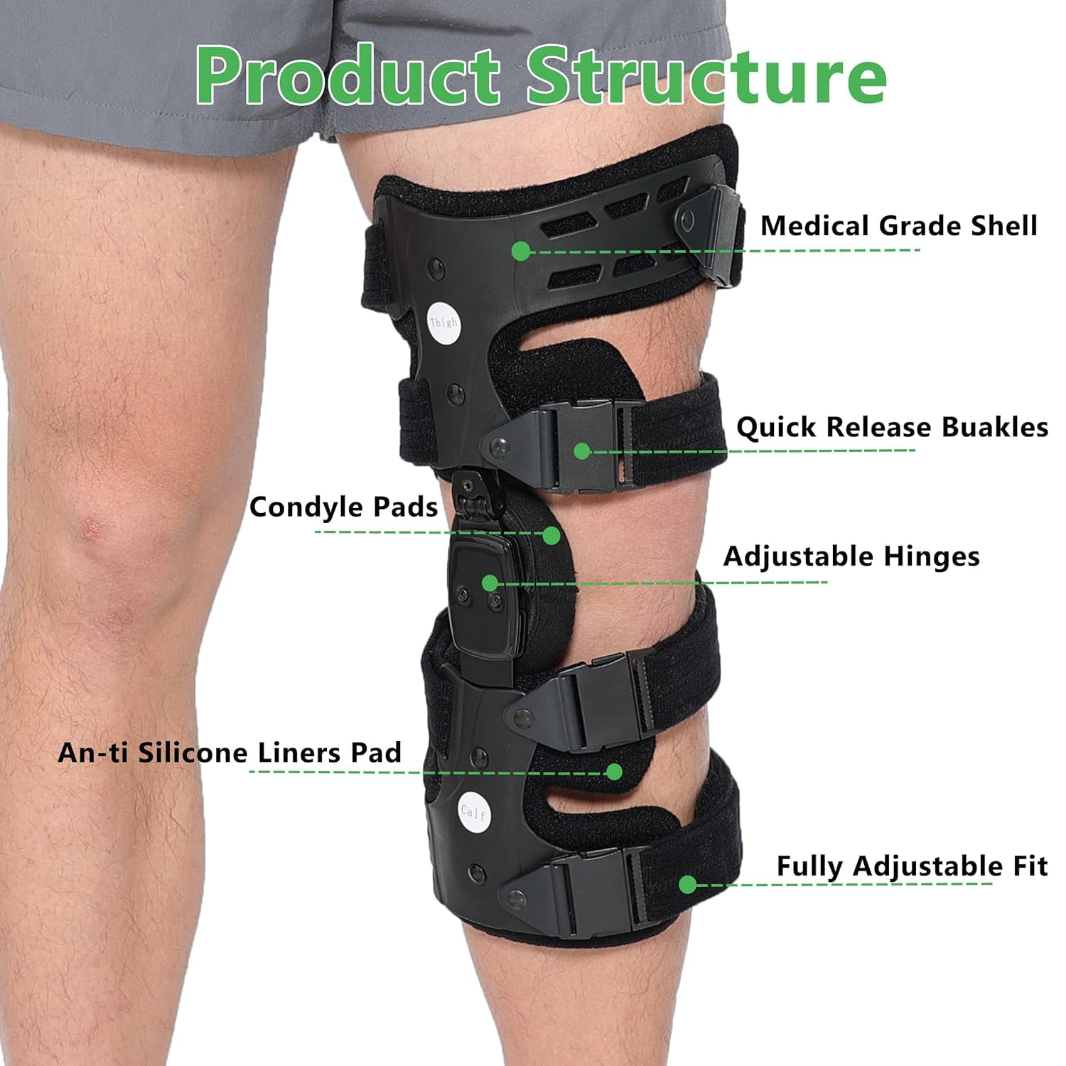 Insunen Lateral Unloader Knee Brace for Osteoarthritis & Bone on Bone Joint Degeneration Offloader with Built in Hex Key L1851 L1843 Outside, Right