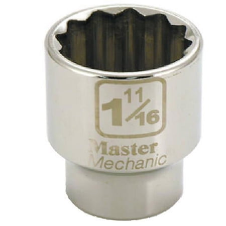 UPC: 0052088058312 | Master Mechanic 361469 3/4 In. Drive  1-11/16 In.  12-Point Socket – Quantity 1