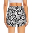 thumbnail image 2 of Lsque Tropical Leaves Printed Women's Running Shorts with Liner Pockets,Elastic Quick Dry Workout Athletic Gym Yoga Shorts,Womens High Waist Shorts-Medium, 2 of 9