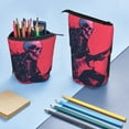 thumbnail image 5 of Lsque Rock Skull Guitarist Pattern Telescopic Pencil Bag Pen Holder Stationery Case, Stand-up Retractable Transformer Bag Organizer, 5 of 6