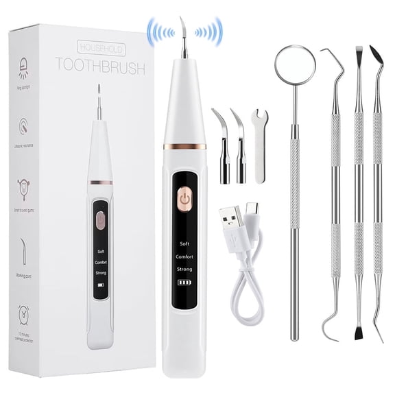 Plaque Remover for Teeth, Dental Calculus Remover Teeth Cleaning Kit with LED Light for Men Women