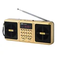 thumbnail image 1 of JOC Portable HIFI Stereo Wireless Digital Pocket FM Radio with FM/USB/TF Card Modes,Golden, 1 of 9