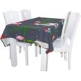 Bestwell Cute Animals in Hat Square Tablecloth for Kitchen Dining Room