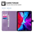thumbnail image 4 of iPad Air 10.9 Case, New iPad Pro 11 2021 Case, Dteck Embossed Flower PU Leather Folio Stand Case with Card Holders Cover for iPad Air 4th Gen 2020 /iPad Pro 11" 2021/2020/2018,Purple Flower, 4 of 6