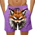 thumbnail image 2 of Hfnxid Big and Tall Men's Athletic Capris Cotton Linen Quick Dry Shorts Drawstring Workout Lounge Trouser Summer Travel Vacation Pants Purple XXXXL, 2 of 7