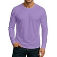 thumbnail image 2 of WTOBBY Men's Round Neck Raglan Long Sleeve T-Shirt Top Casual Everyday Shirt for Men in Comfortable Lightweight Design,Light Purple 2XL, 2 of 6
