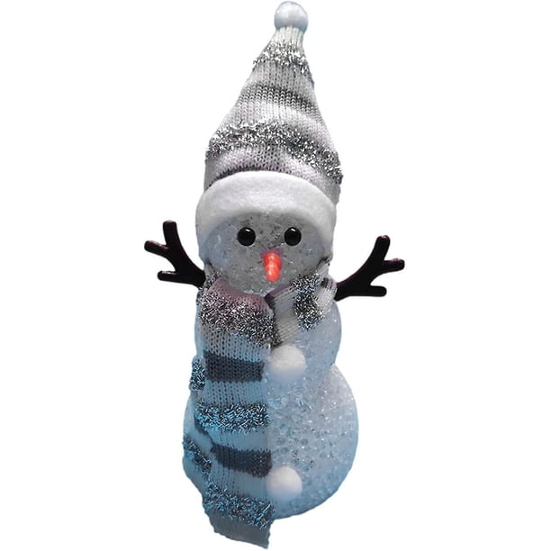 Muñeco de nieve iluminado que cambia de color, lámpara LED de muñeco de nieve de 9,06 * 5,12 pulgadas, luz nocturna para decoraciones navideñas para niños (1 unidad, color)