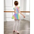 thumbnail image 3 of Oudiya Girls Ballet Leotards Ruffle Sleeve Bow Back Toddler Dance Outfits Leotard with Removable Shinny Skirt Combo 3-11Y, 3 of 7