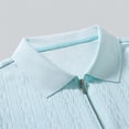 Ceisia Men's Textured Knit Quarter-Zip Polo Shirt with Color Block ...