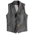 thumbnail image 1 of Camiseta sin mangas con cuello vuelto para hombre, de color liso, sin mangas, con múltiples bolsillos, cómoda y transpirable., 1 of 6