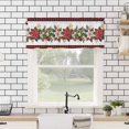 thumbnail image 4 of Christmas Poinsettia Kitchen Valances for Windows 54x18 Inch Kitchen Curtains Valances Rod Pocket Winter Xmas Buffalo Red Black Plaid Bathroom Window Valances for Window Treatment Decor, 4 of 6